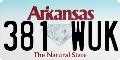 AR license plate 381WUK