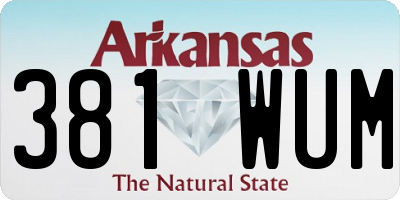 AR license plate 381WUM