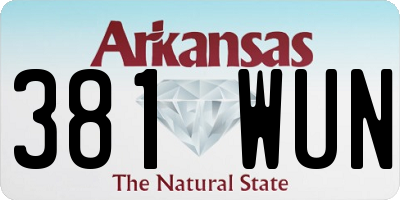 AR license plate 381WUN