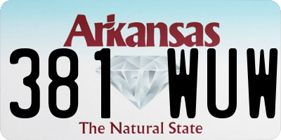 AR license plate 381WUW