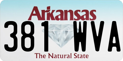 AR license plate 381WVA