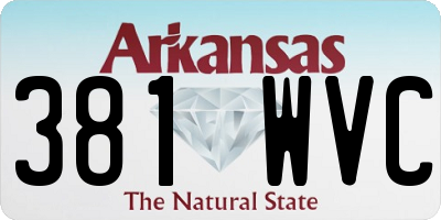 AR license plate 381WVC