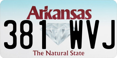 AR license plate 381WVJ