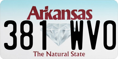 AR license plate 381WVO