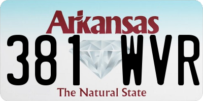 AR license plate 381WVR