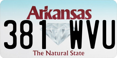 AR license plate 381WVU