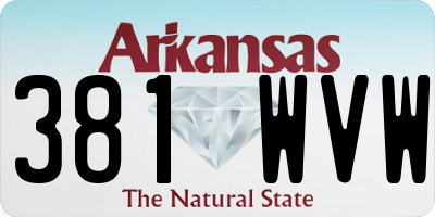AR license plate 381WVW