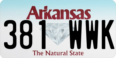 AR license plate 381WWK