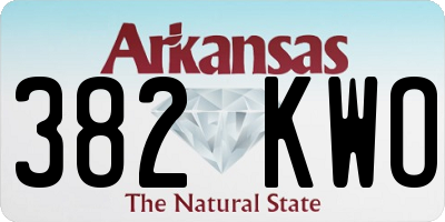 AR license plate 382KWO