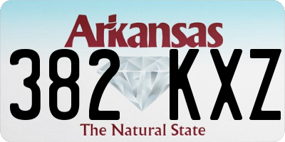 AR license plate 382KXZ