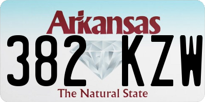 AR license plate 382KZW