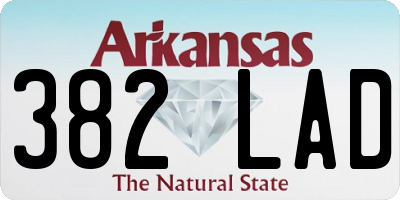 AR license plate 382LAD