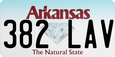 AR license plate 382LAV
