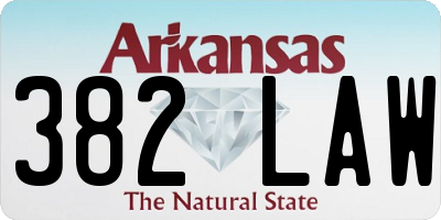 AR license plate 382LAW