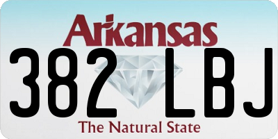AR license plate 382LBJ