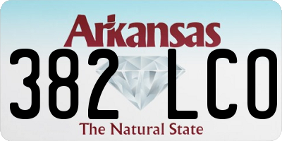 AR license plate 382LCO