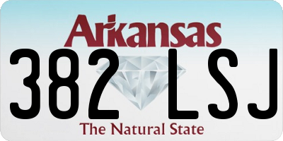 AR license plate 382LSJ