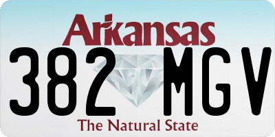 AR license plate 382MGV