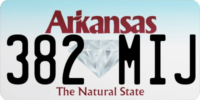 AR license plate 382MIJ