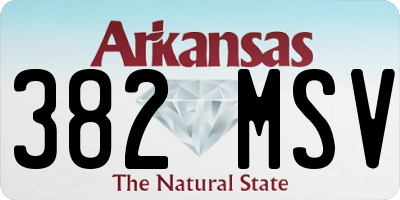 AR license plate 382MSV