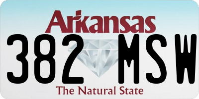 AR license plate 382MSW
