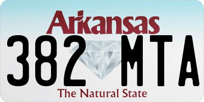 AR license plate 382MTA