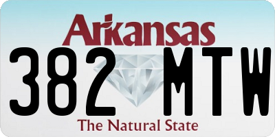 AR license plate 382MTW