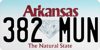 AR license plate 382MUN