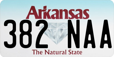 AR license plate 382NAA