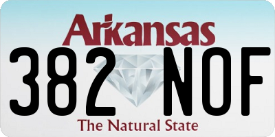 AR license plate 382NOF