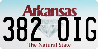 AR license plate 382OIG