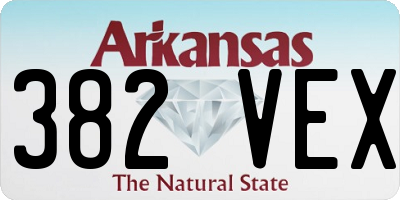 AR license plate 382VEX