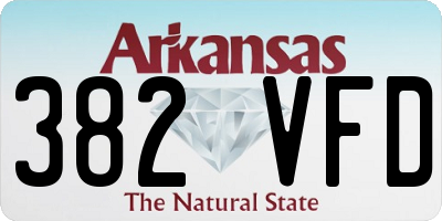 AR license plate 382VFD