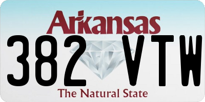 AR license plate 382VTW