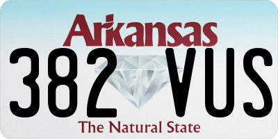 AR license plate 382VUS