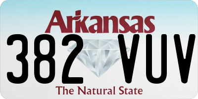 AR license plate 382VUV
