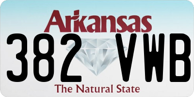 AR license plate 382VWB