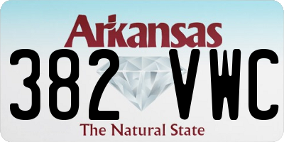 AR license plate 382VWC