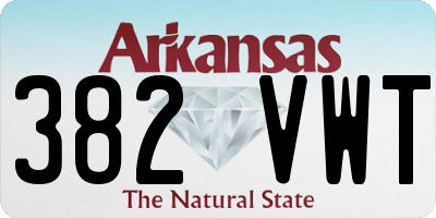 AR license plate 382VWT