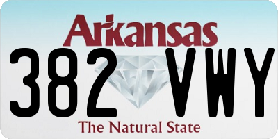 AR license plate 382VWY