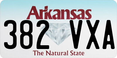 AR license plate 382VXA