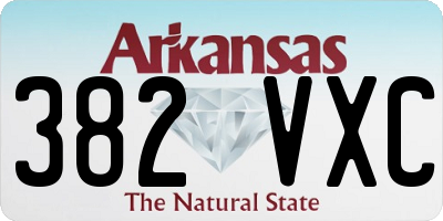 AR license plate 382VXC