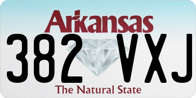 AR license plate 382VXJ