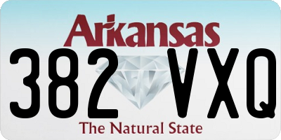 AR license plate 382VXQ
