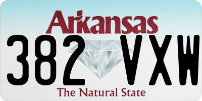 AR license plate 382VXW