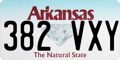 AR license plate 382VXY