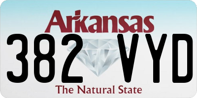 AR license plate 382VYD