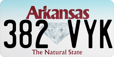 AR license plate 382VYK