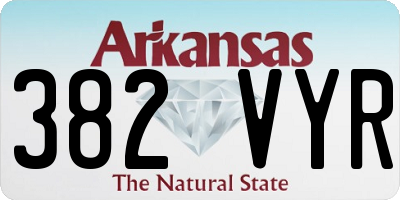 AR license plate 382VYR