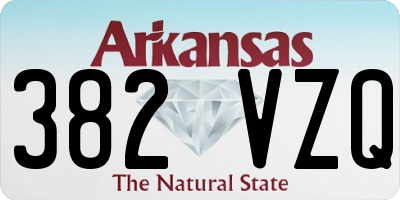 AR license plate 382VZQ